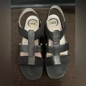 Abeo B.I.O. System Womens Ruth Sandals Black Block Heel Leather Strappy Size 7